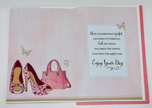 Load image into Gallery viewer, Birthday Wishes Glitter Heels Card
