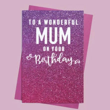 Load image into Gallery viewer, Mum Ombré Glitter Birthday Card
