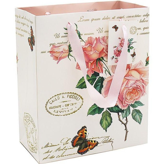 Redoute Rose Medium Gift Bag